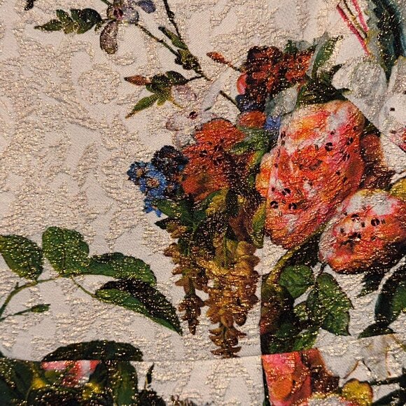 Adrianna Papell Floral Matelassé Fit & Flare Dress SZ 4 Formal Wedding Cocktail‎ - Picture 5 of 12